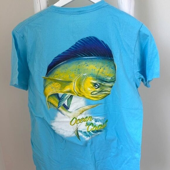 Ocean and Coast Men's Printed Mahi Fish Logo Tee Shirt SZ M - Picture 1 of 9